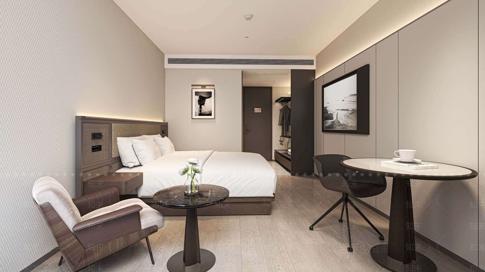 现代简约酒店客房3D模型下载【ID:1228771123】