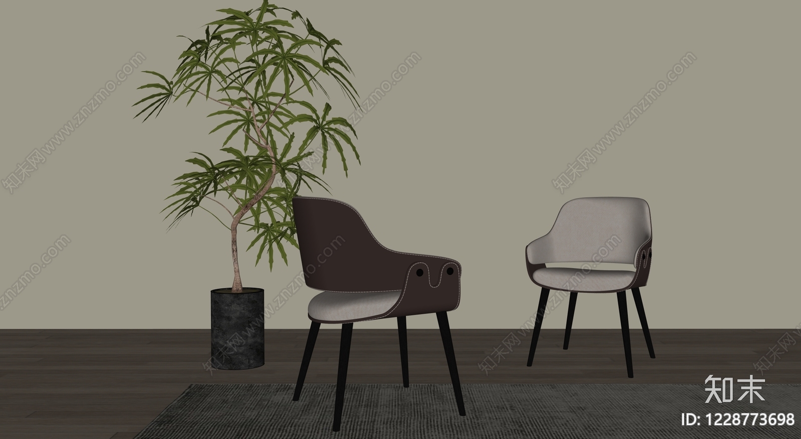 现代简约办公椅SU模型下载【ID:1228773698】