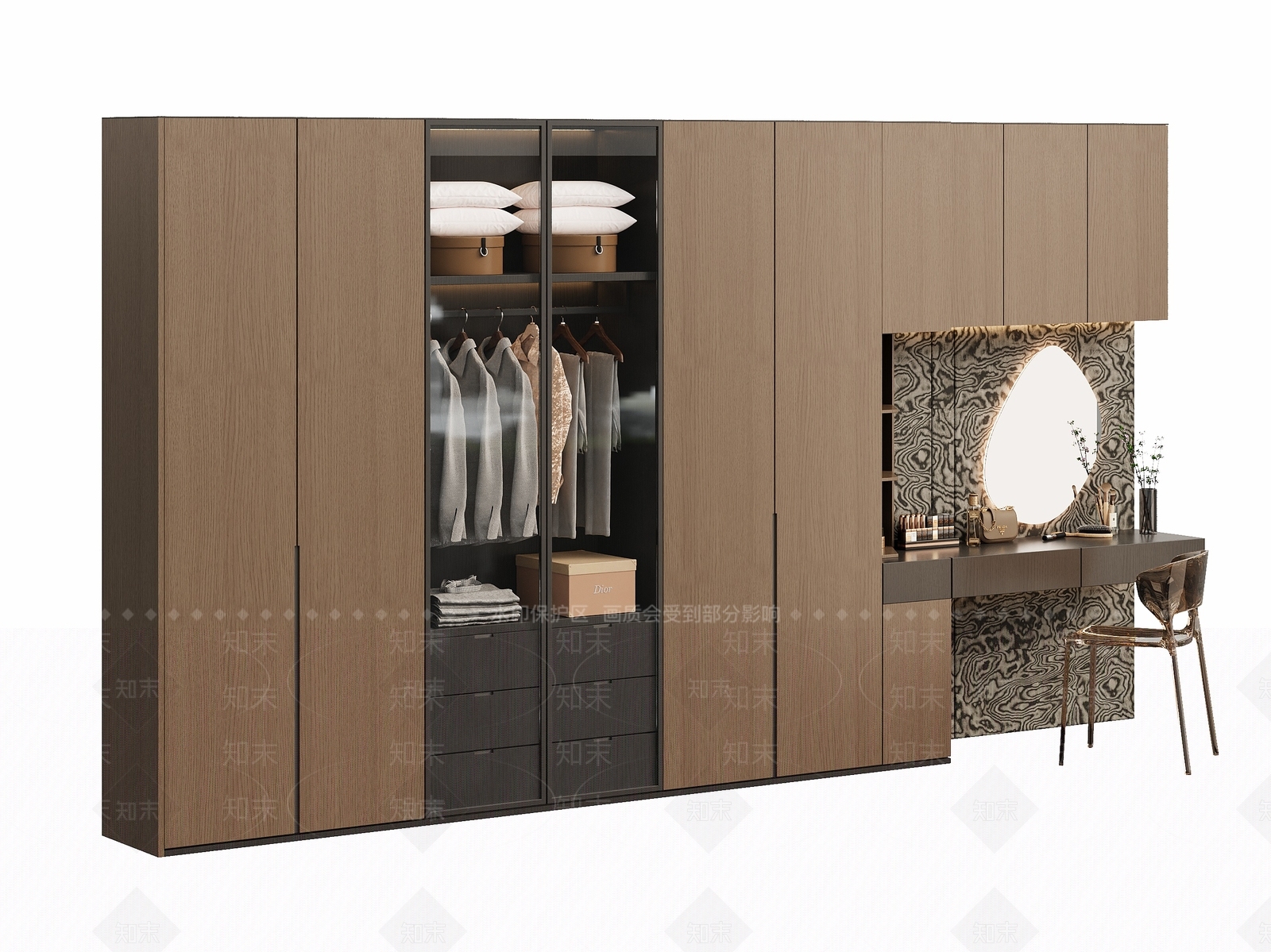 意式极简衣柜3D模型下载【ID:1228774970】