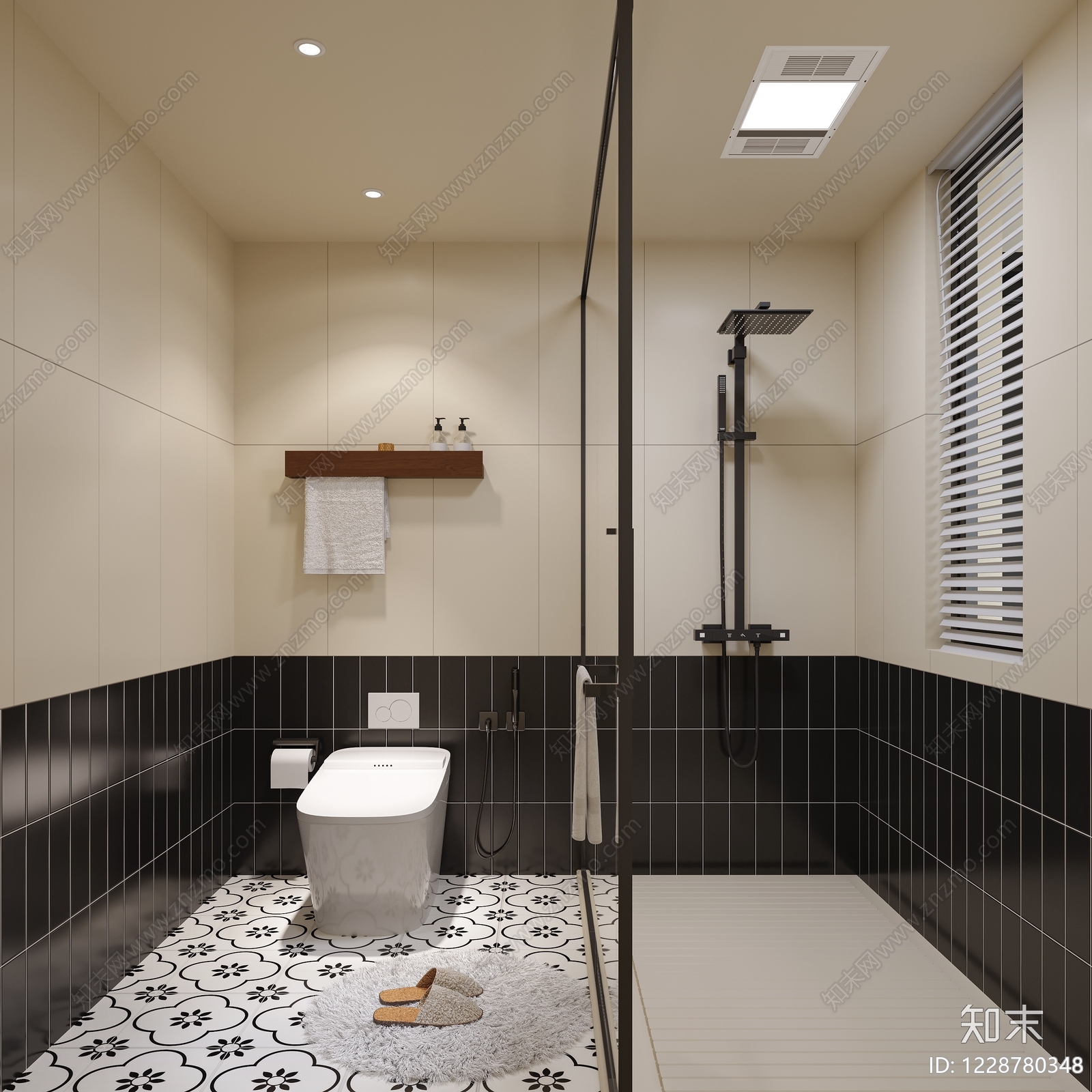 奶油风卫生间3D模型下载【ID:1228780348】
