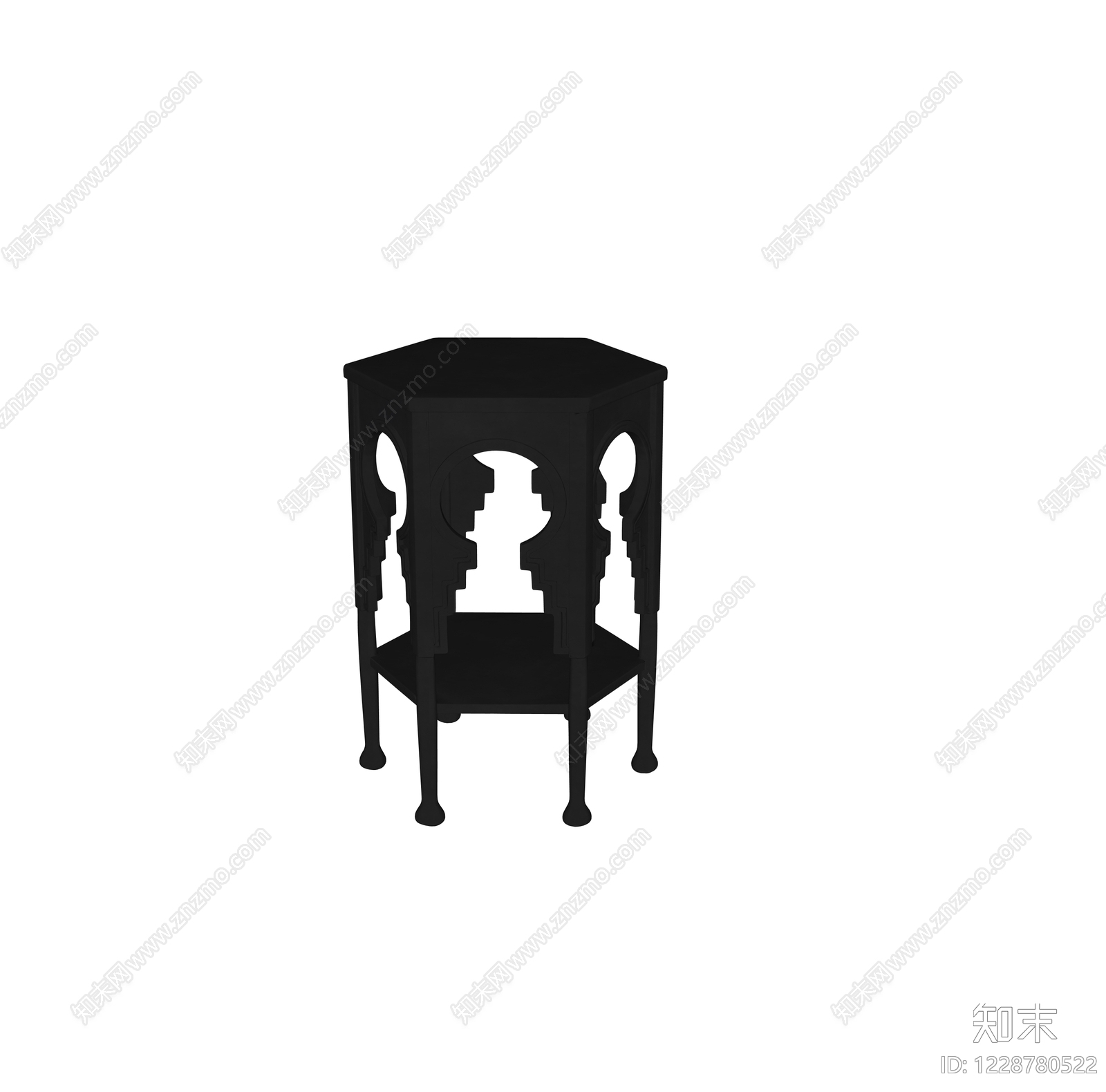 新中式边几SU模型下载【ID:1228780522】