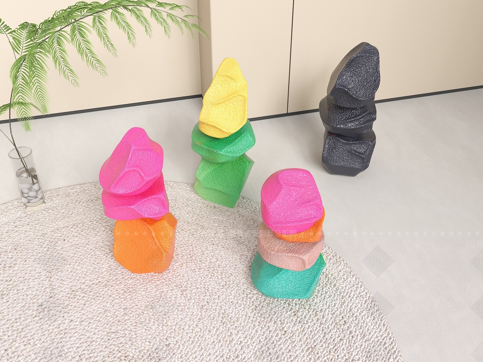 孟菲斯摆件组合3D模型下载【ID:1228780763】