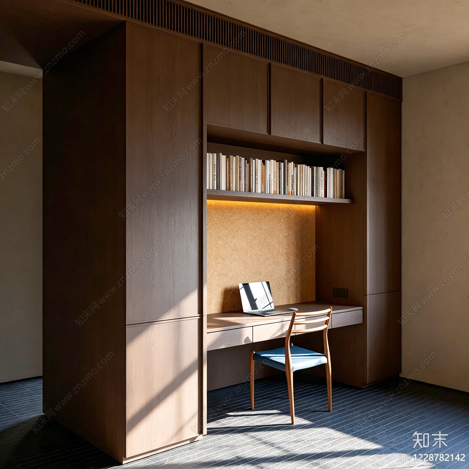 现代简约书桌椅3D模型下载【ID:1228782142】