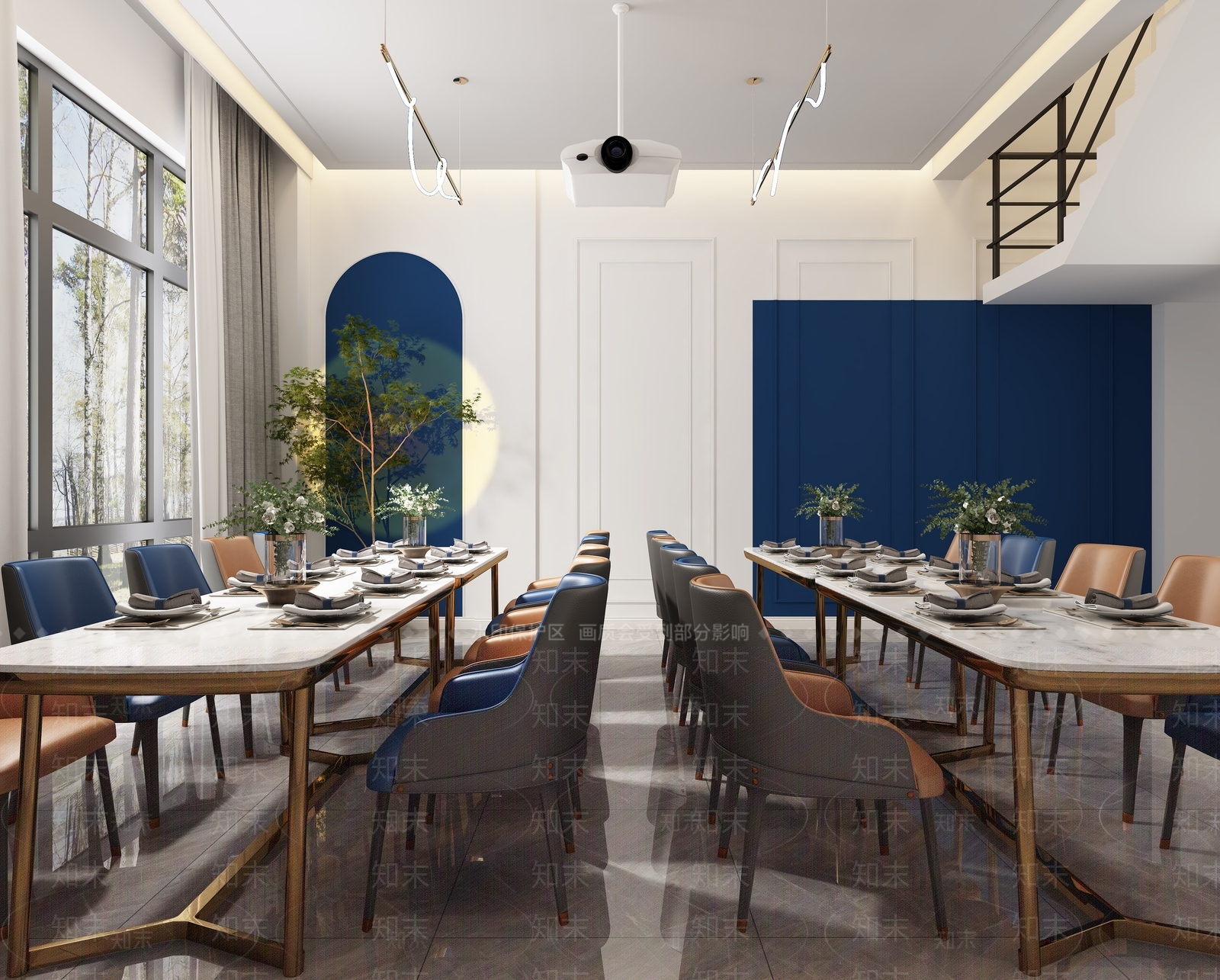 轻奢酒店餐厅3D模型下载【ID:1228785062】