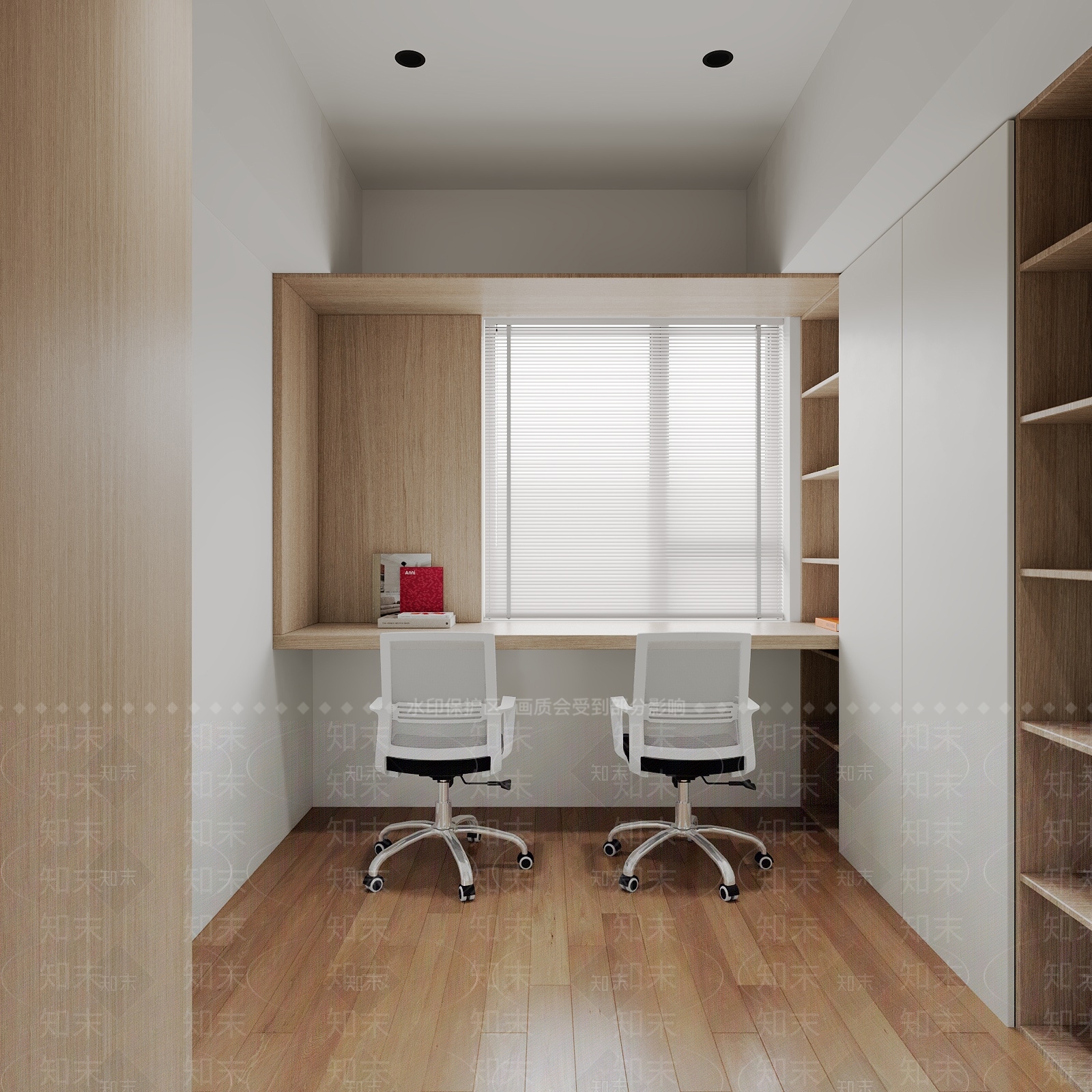 原木风书房3D模型下载【ID:1228785659】