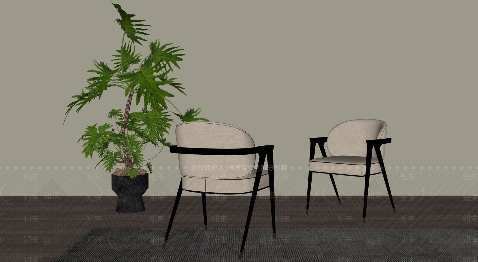 意式极简办公椅SU模型下载【ID:1228786010】