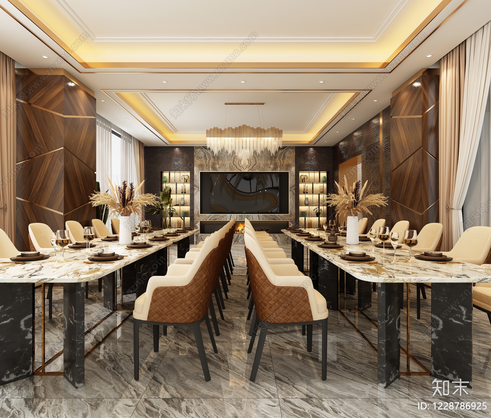 轻奢包厢3D模型下载【ID:1228786925】