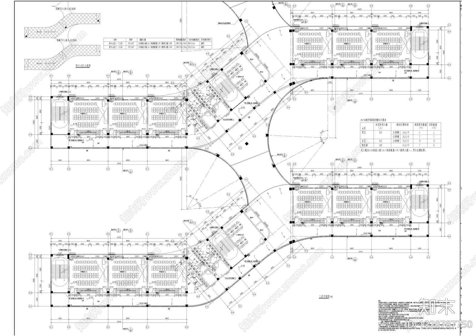 学校建筑cad施工图下载【ID:1228787750】