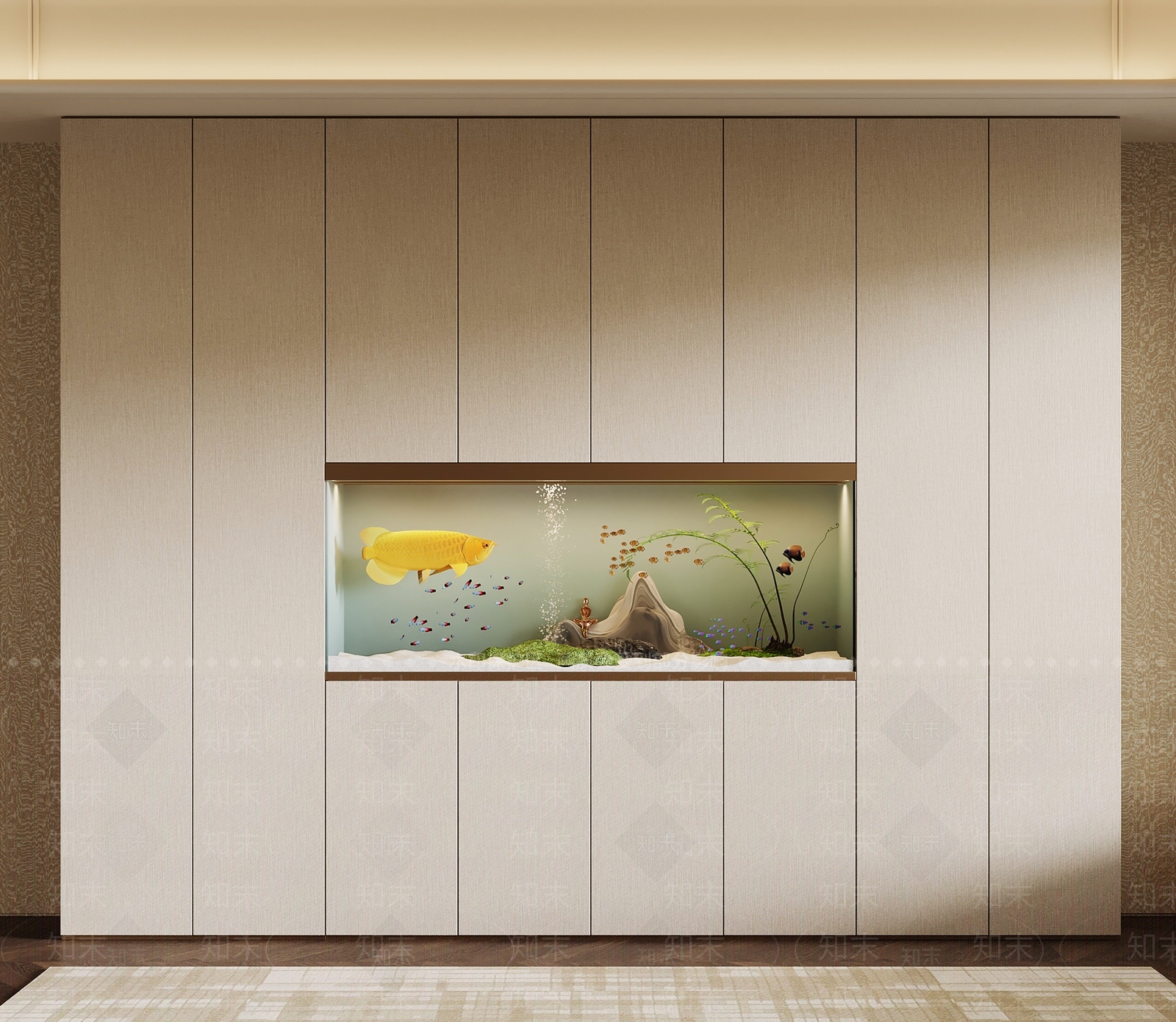 新中式餐边柜SU模型下载【ID:1228791825】