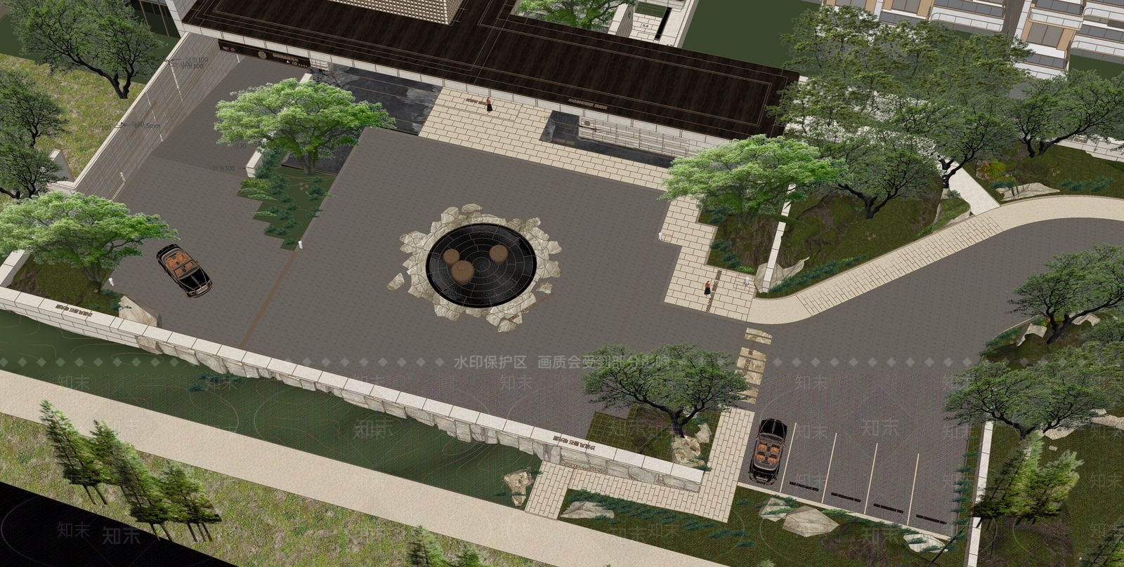 新中式景观小区景观SU模型下载【ID:1228796817】
