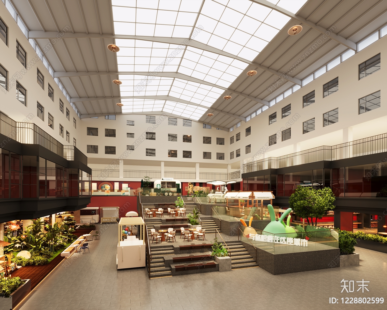 现代中庭3D模型下载【ID:1228802599】