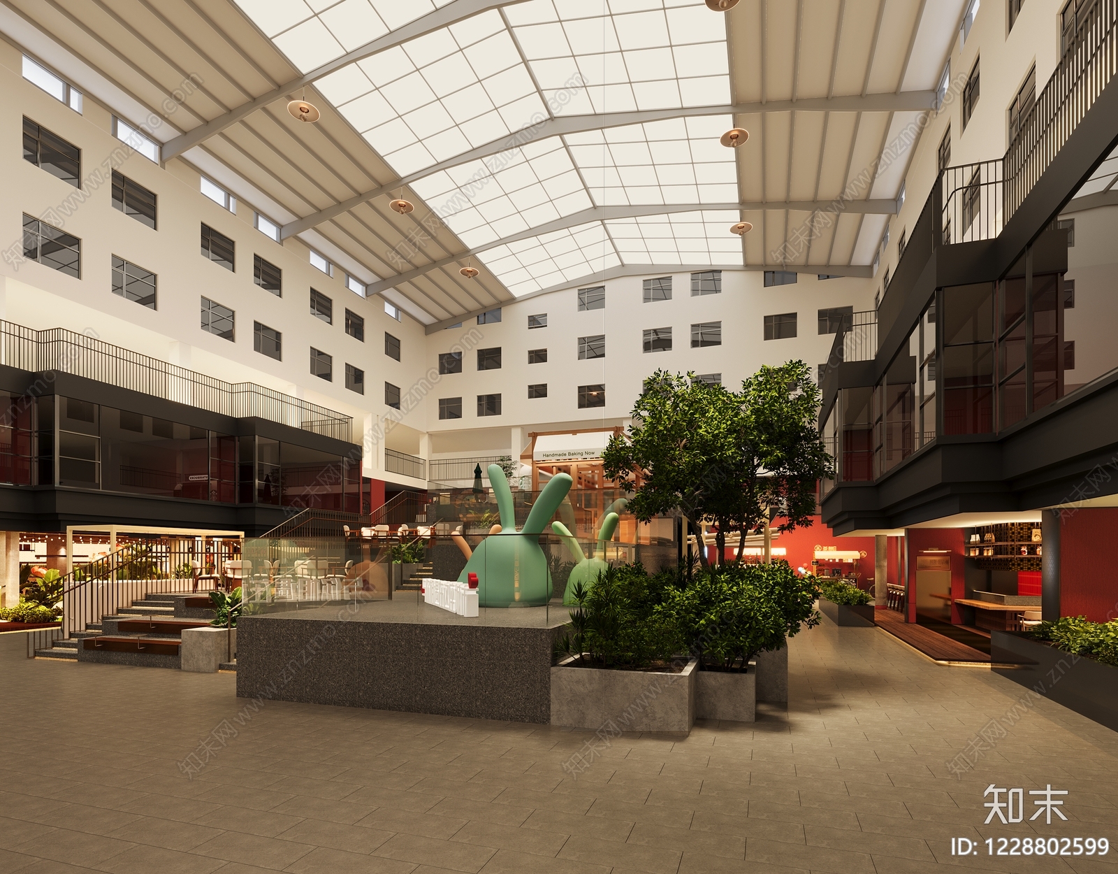 现代中庭3D模型下载【ID:1228802599】