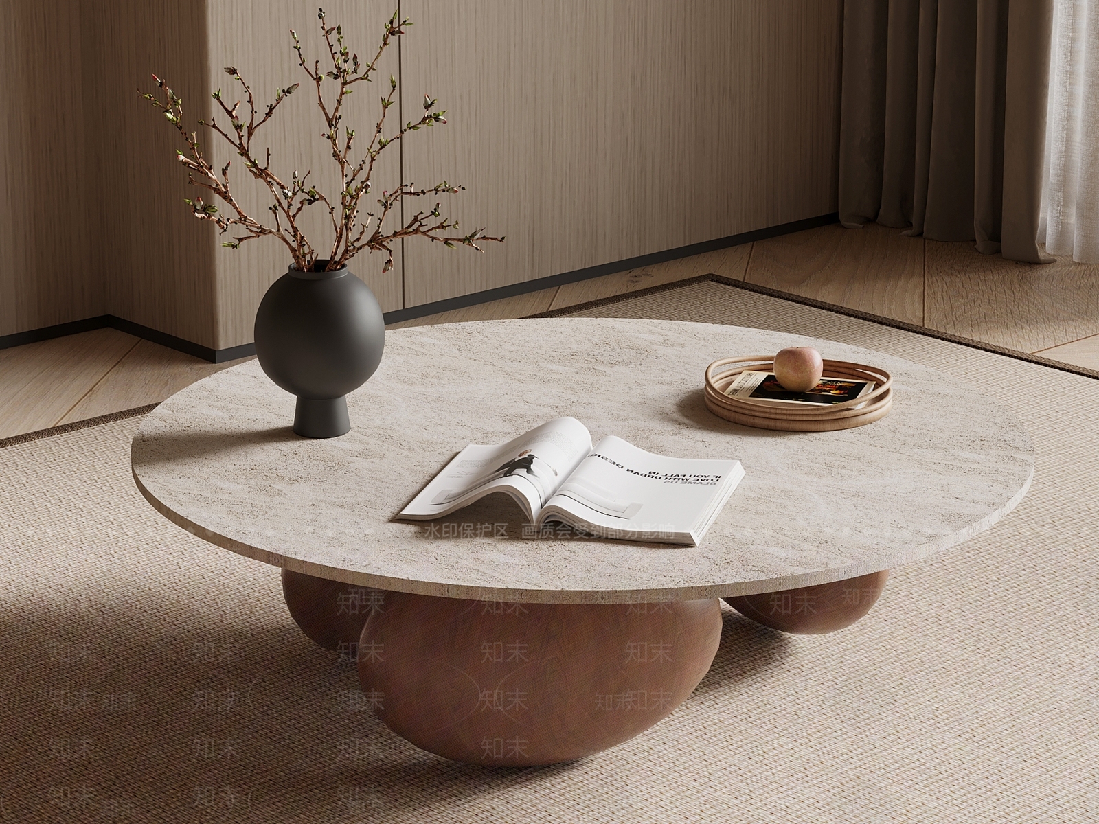 侘寂茶几3D模型下载【ID:1228802687】