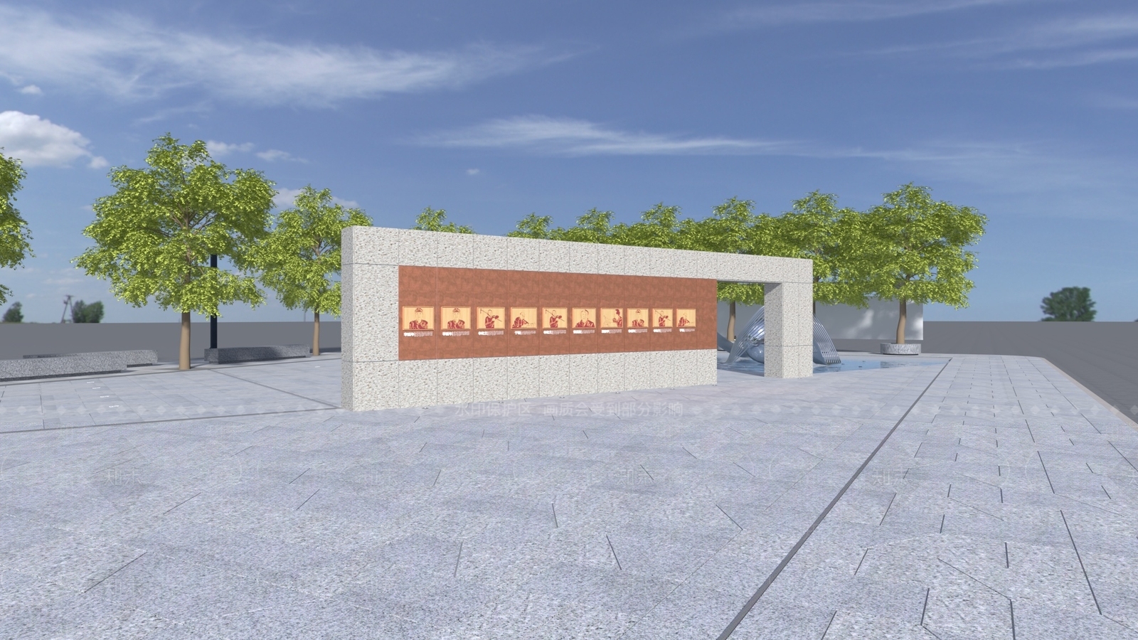 现代主义广场景观3D模型下载【ID:1228803151】
