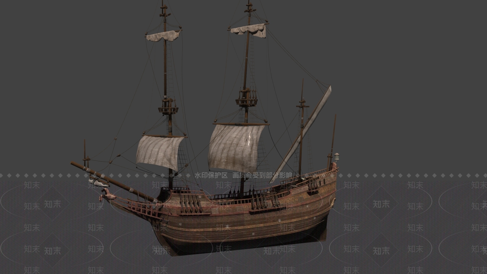 欧式古建船3D模型下载【ID:1228804012】