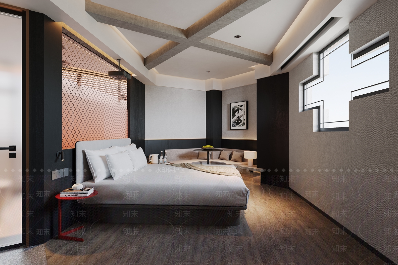 现代酒店客房3D模型下载【ID:1228804842】