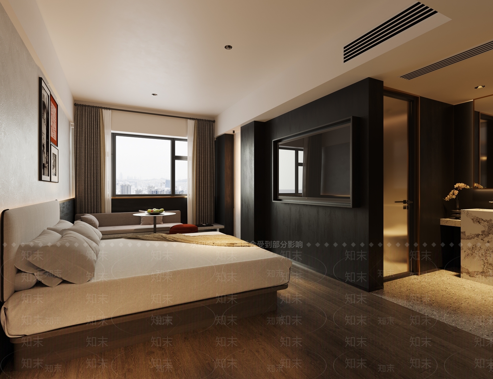现代酒店客房3D模型下载【ID:1228804842】