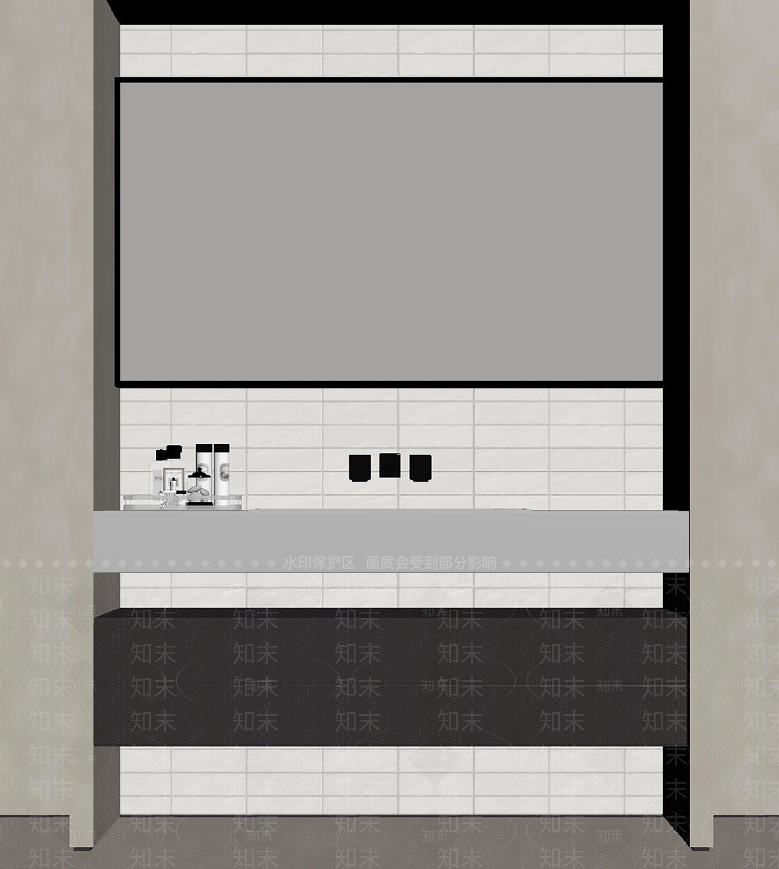 奶油风洗手台SU模型下载【ID:1228810947】