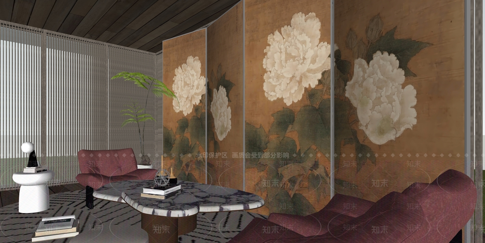 新中式亭子SU模型下载【ID:1228814405】