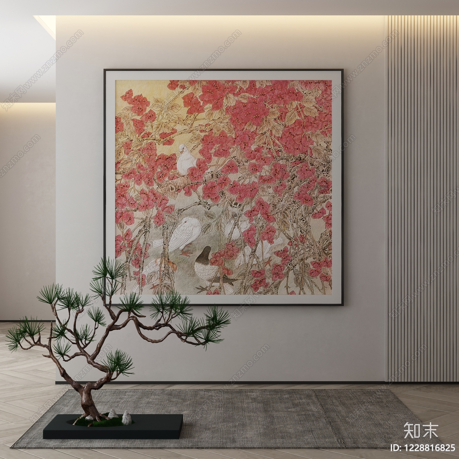 新中式宋式挂画3D模型下载【ID:1228816825】