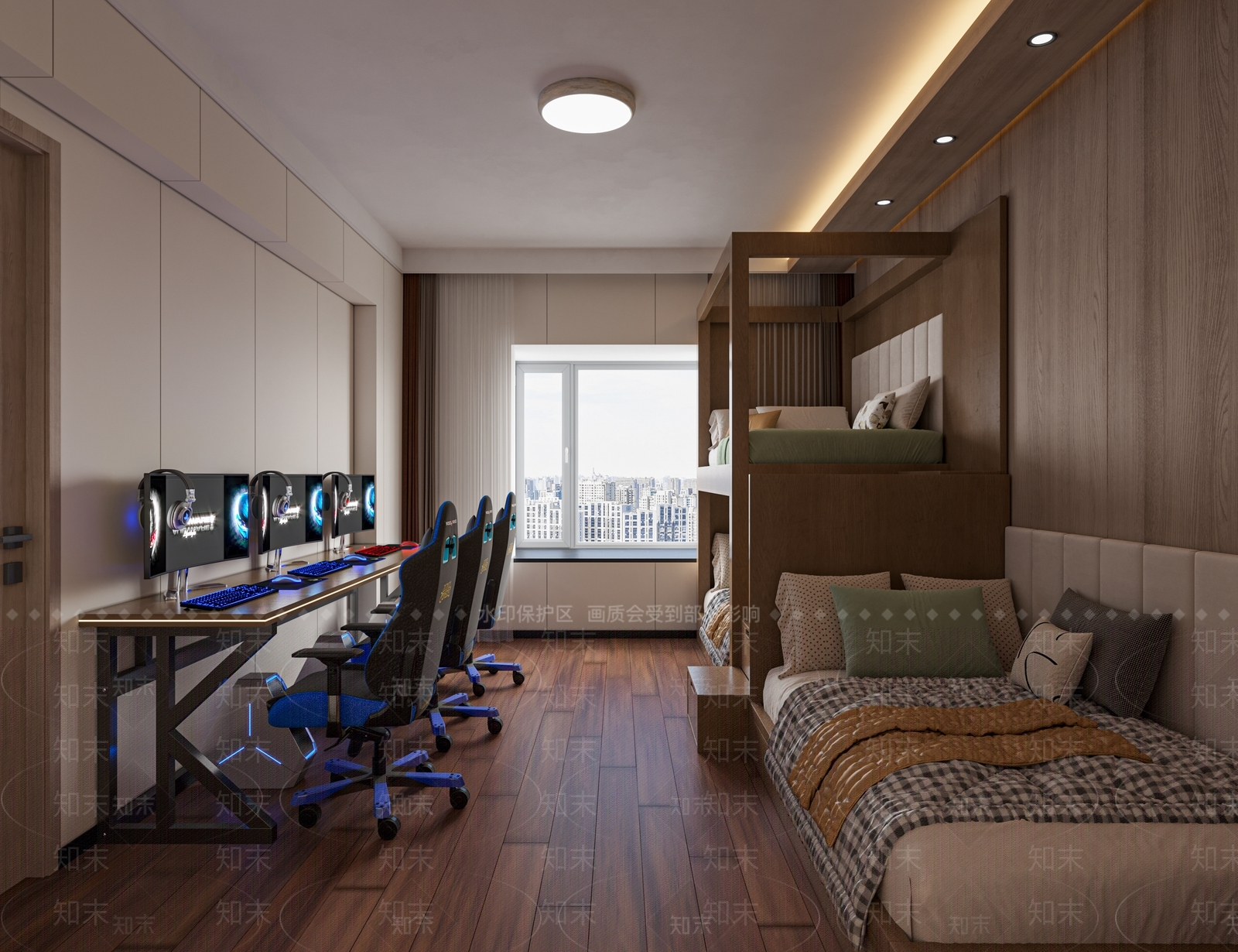 现代简约电竞房3D模型下载【ID:1228825924】