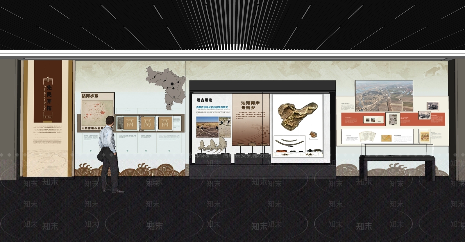 博物馆展厅SU模型下载【ID:1228833644】