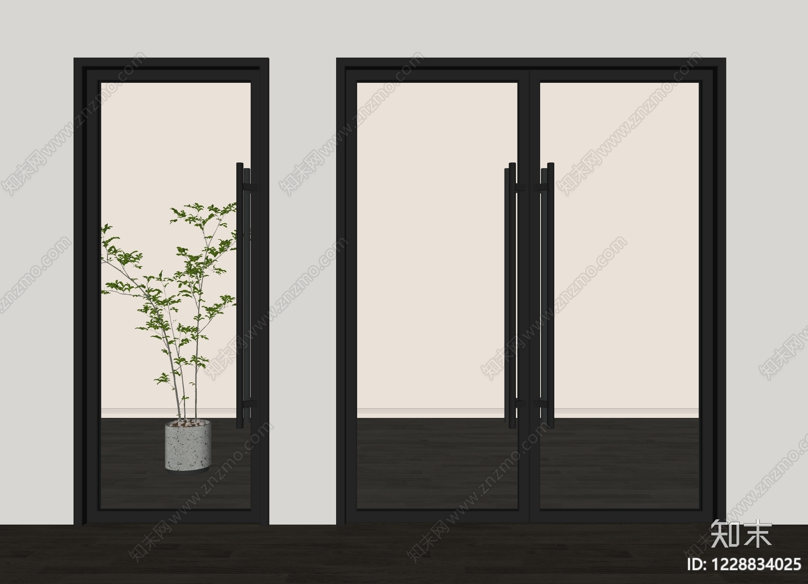 极简双开门SU模型下载【ID:1228834025】