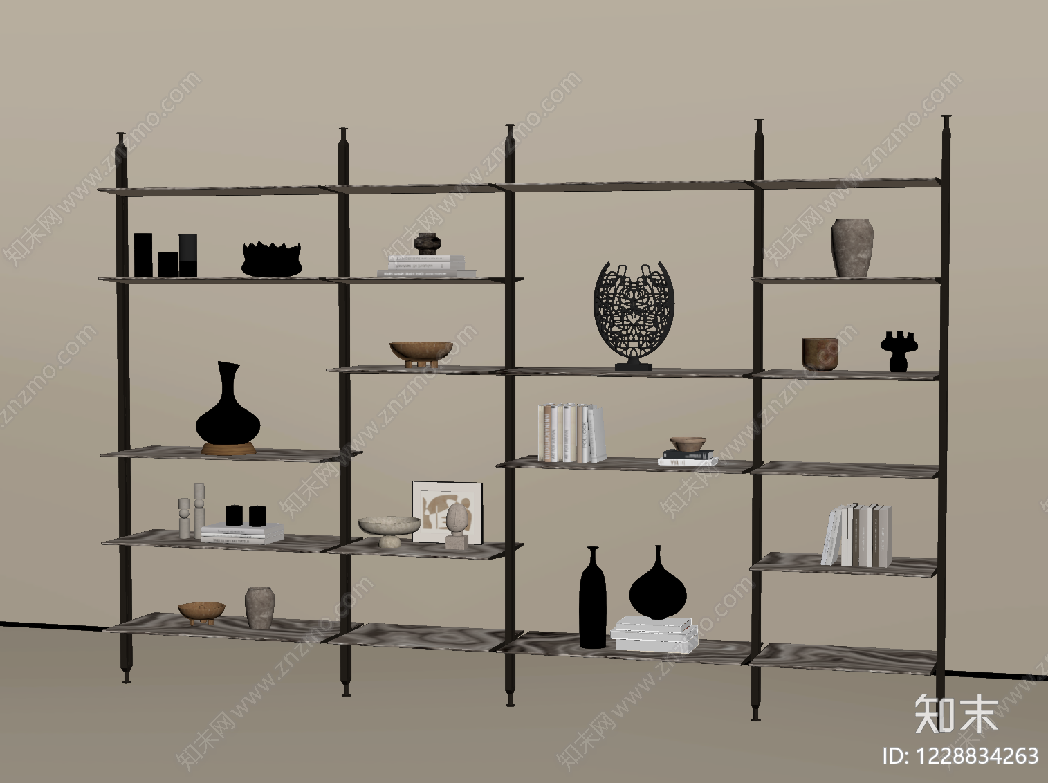 轻奢置物架SU模型下载【ID:1228834263】