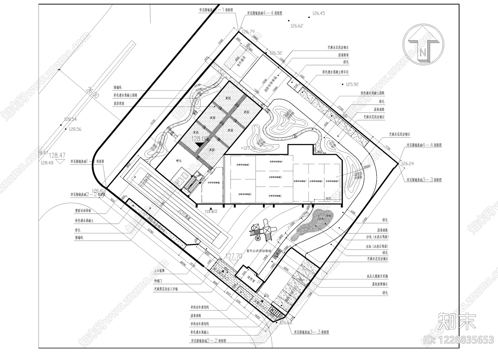 幼儿园建筑cad施工图下载【ID:1228835653】