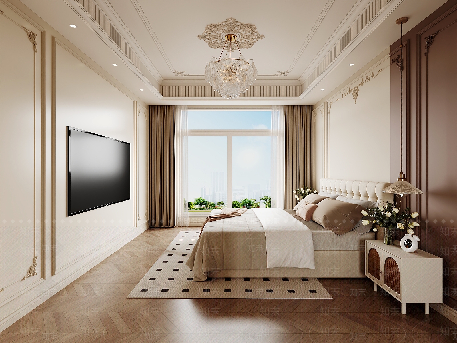 法式家居卧室3D模型下载【ID:1228836910】