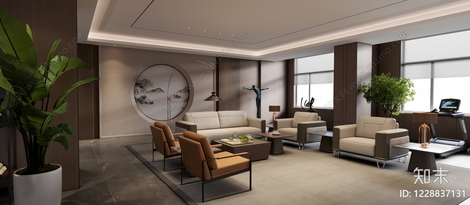 新中式接待室SU模型下载【ID:1228837131】