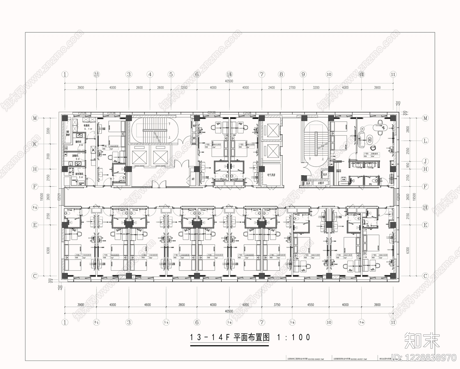 酒店建筑cad施工图下载【ID:1228838970】
