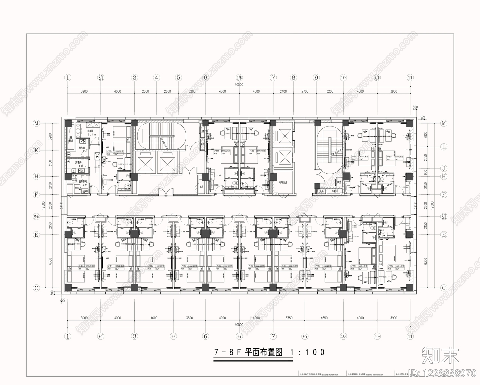 酒店建筑cad施工图下载【ID:1228838970】