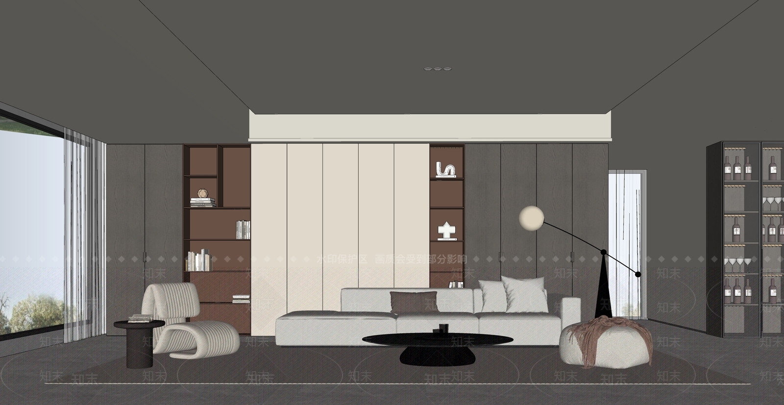 意式极简家居客厅SU模型下载【ID:1228840493】
