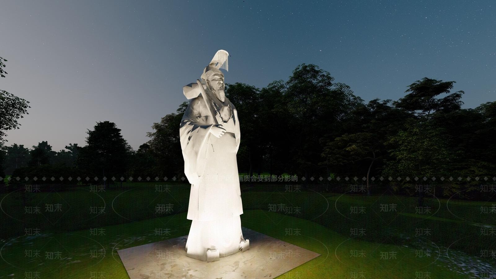 中式雕塑SU模型下载【ID:1228841209】