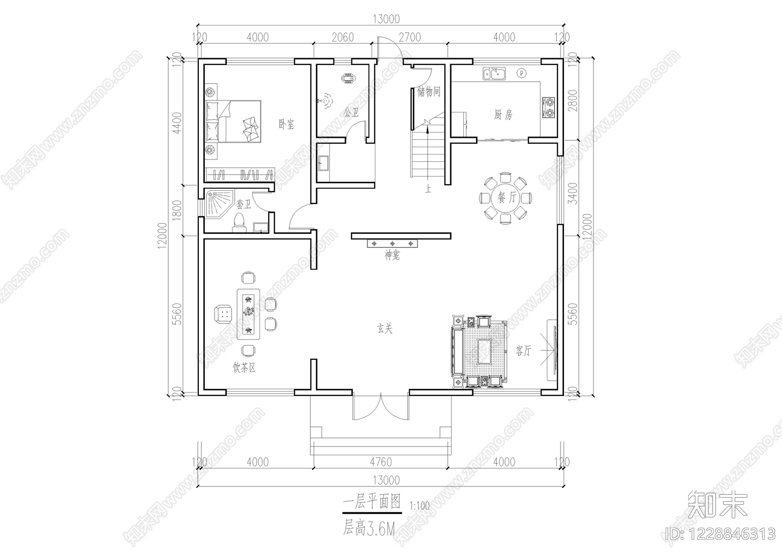 别墅建筑cad施工图下载【ID:1228846313】