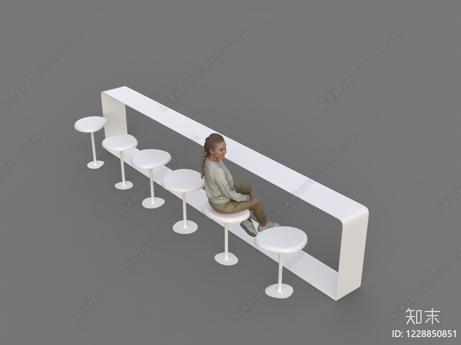 极简吧椅3D模型下载【ID:1228850851】