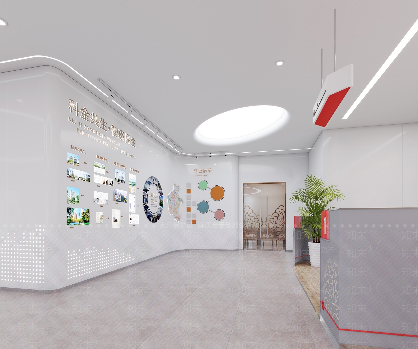现代简约银行3D模型下载【ID:1228851035】