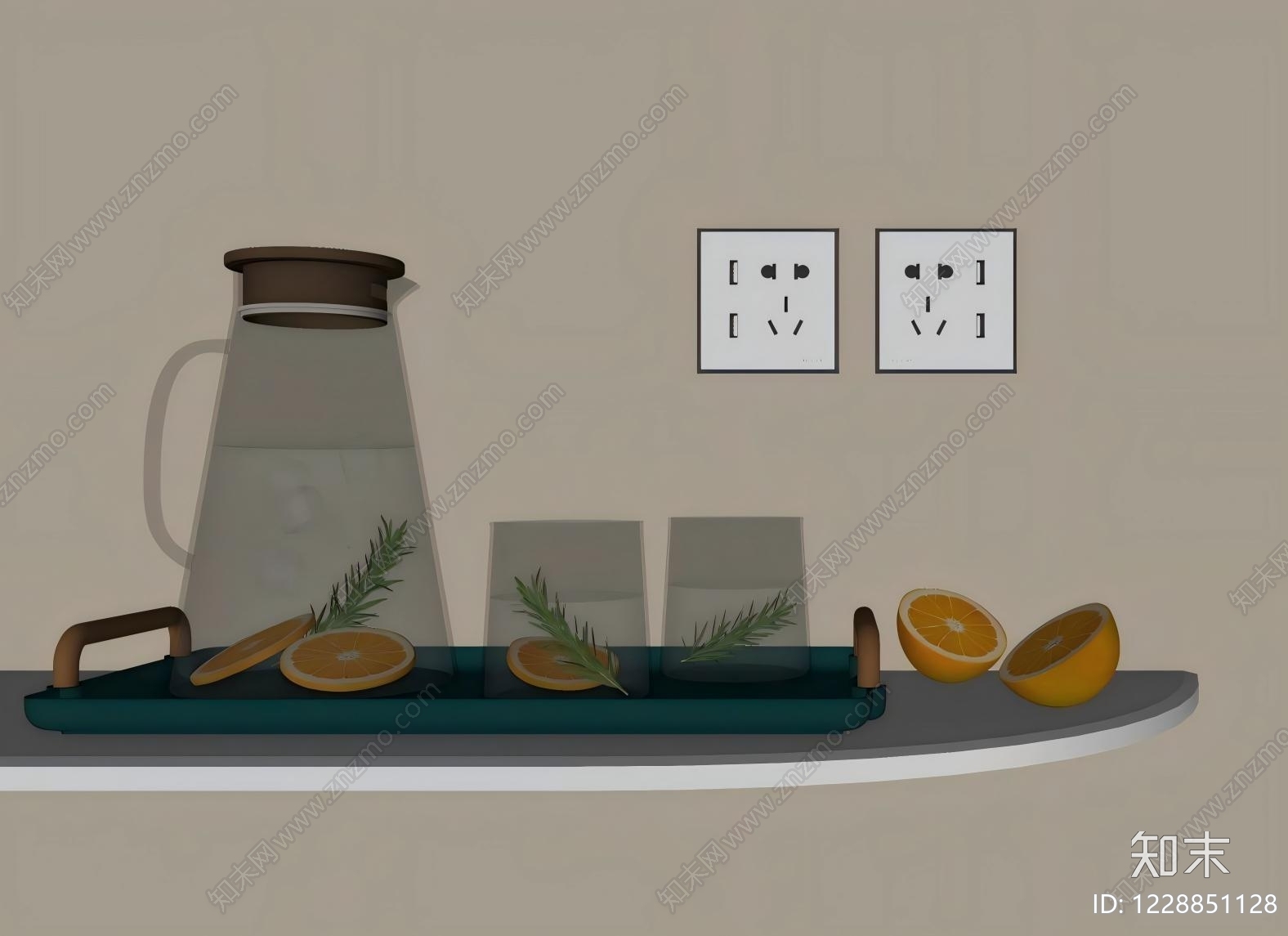 轻奢茶具SU模型下载【ID:1228851128】