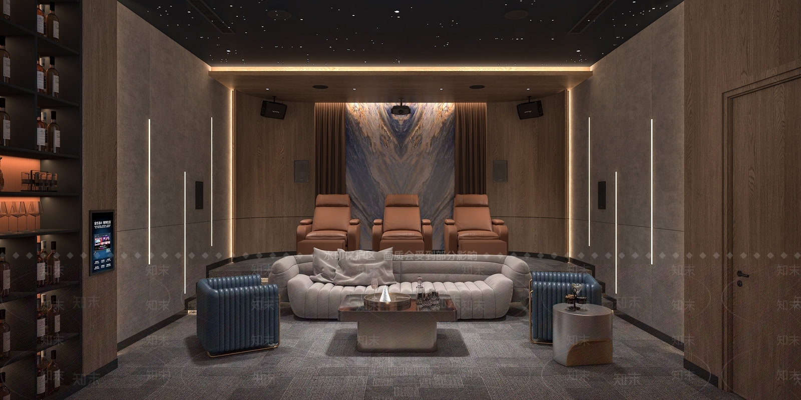 轻奢影音室3D模型下载【ID:1228852859】