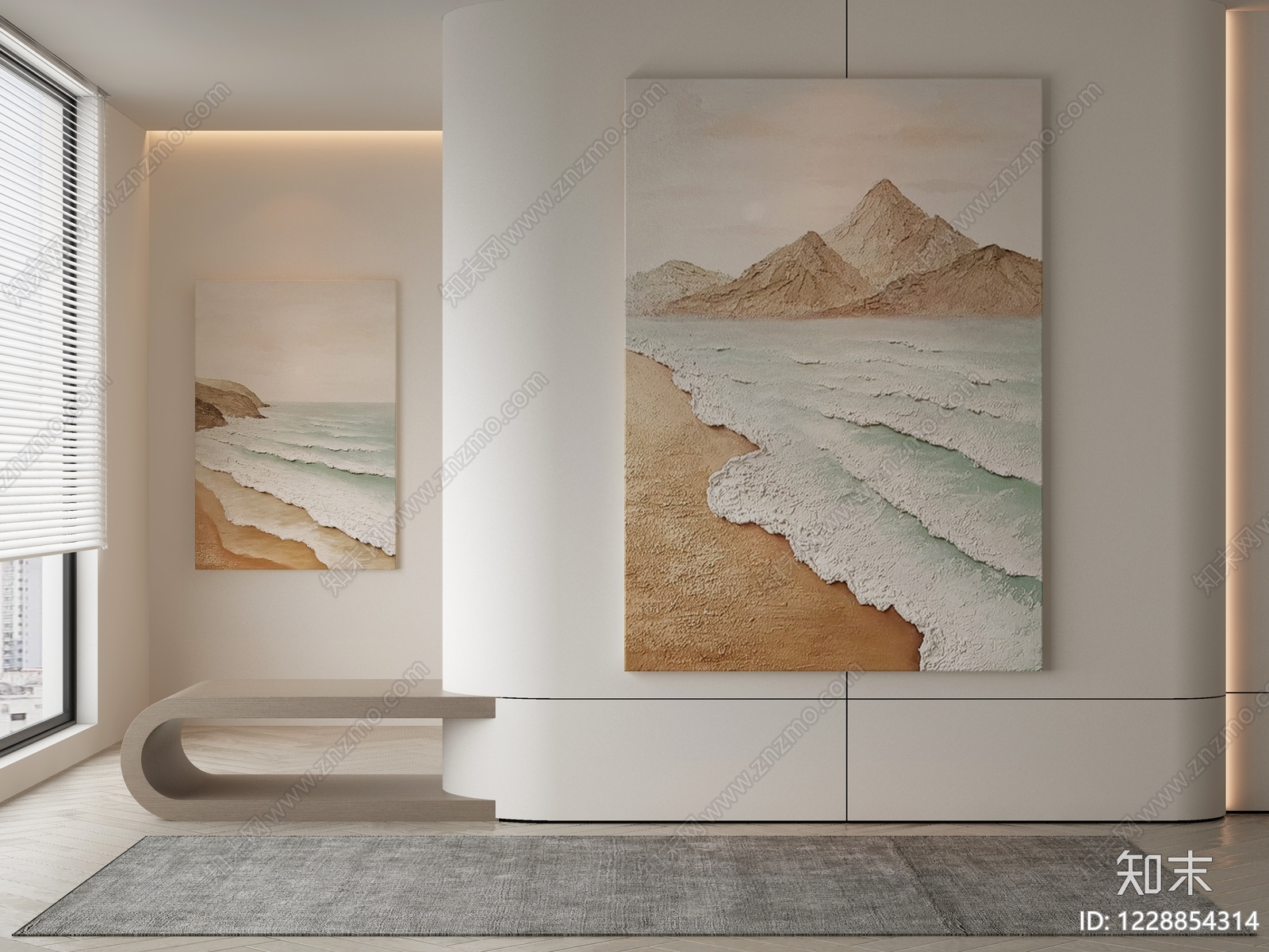 奶油风家居客厅3D模型下载【ID:1228854314】
