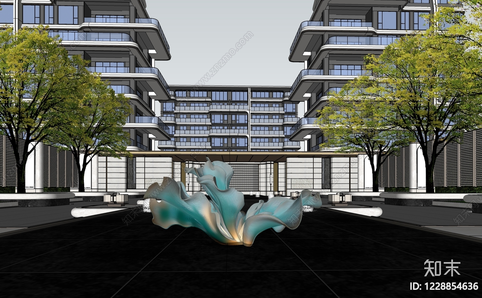 现代主义雕塑SU模型下载【ID:1228854636】