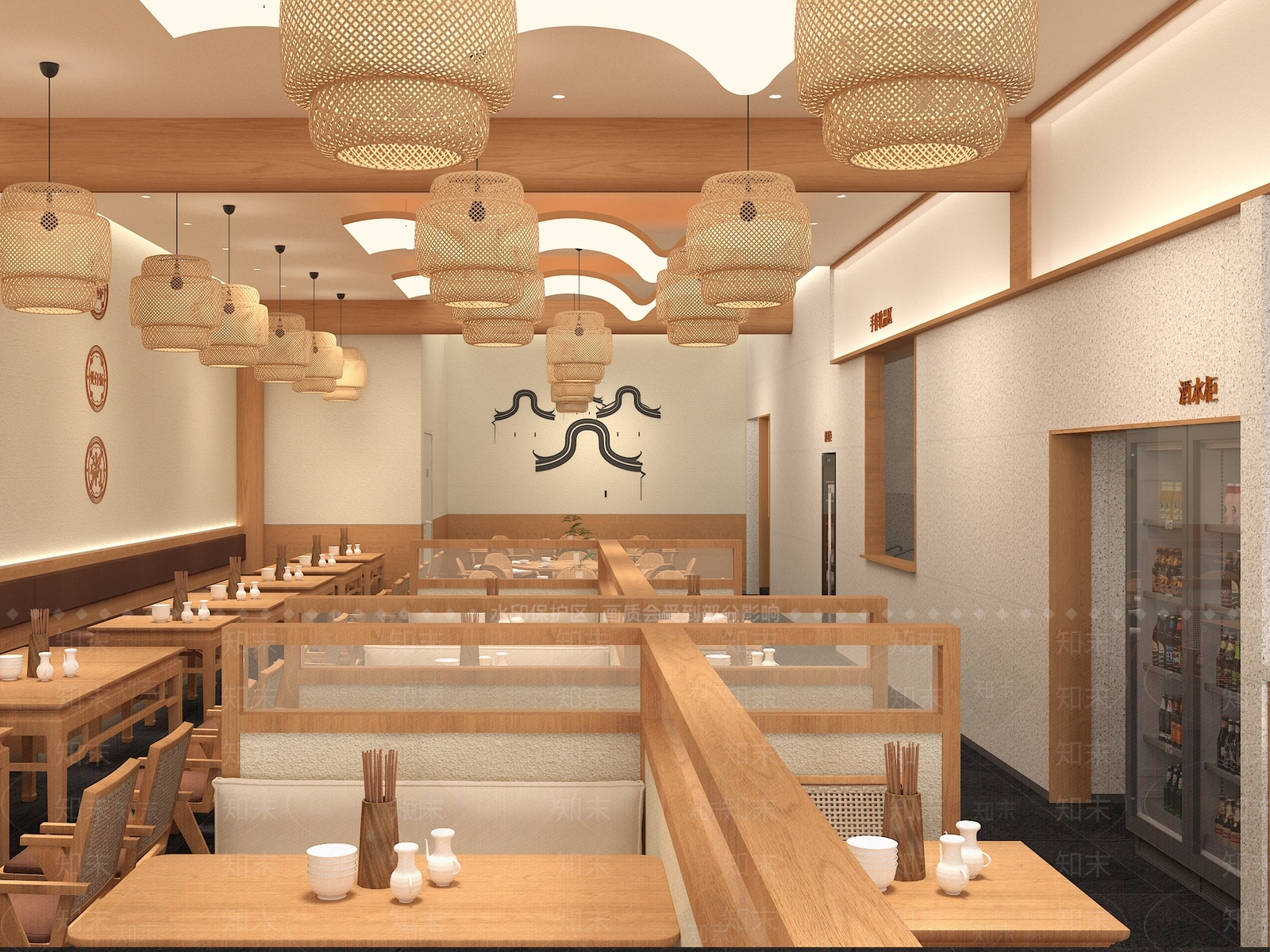 新中式中餐厅3D模型下载【ID:1228855613】
