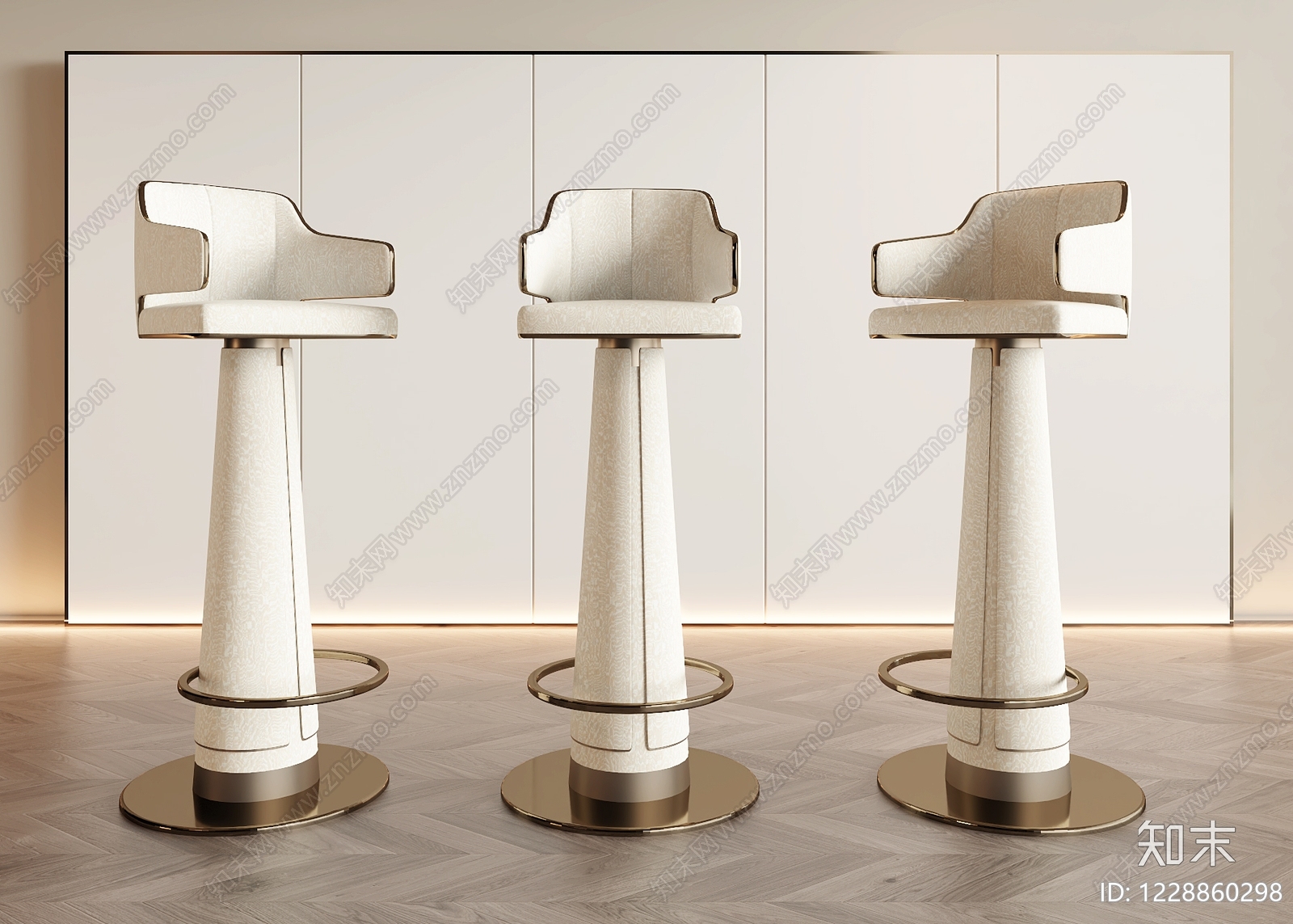 轻奢吧椅3D模型下载【ID:1228860298】
