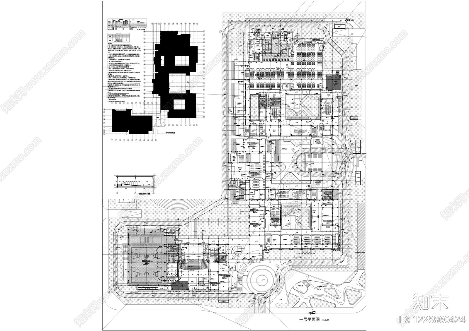 学校建筑cad施工图下载【ID:1228860424】