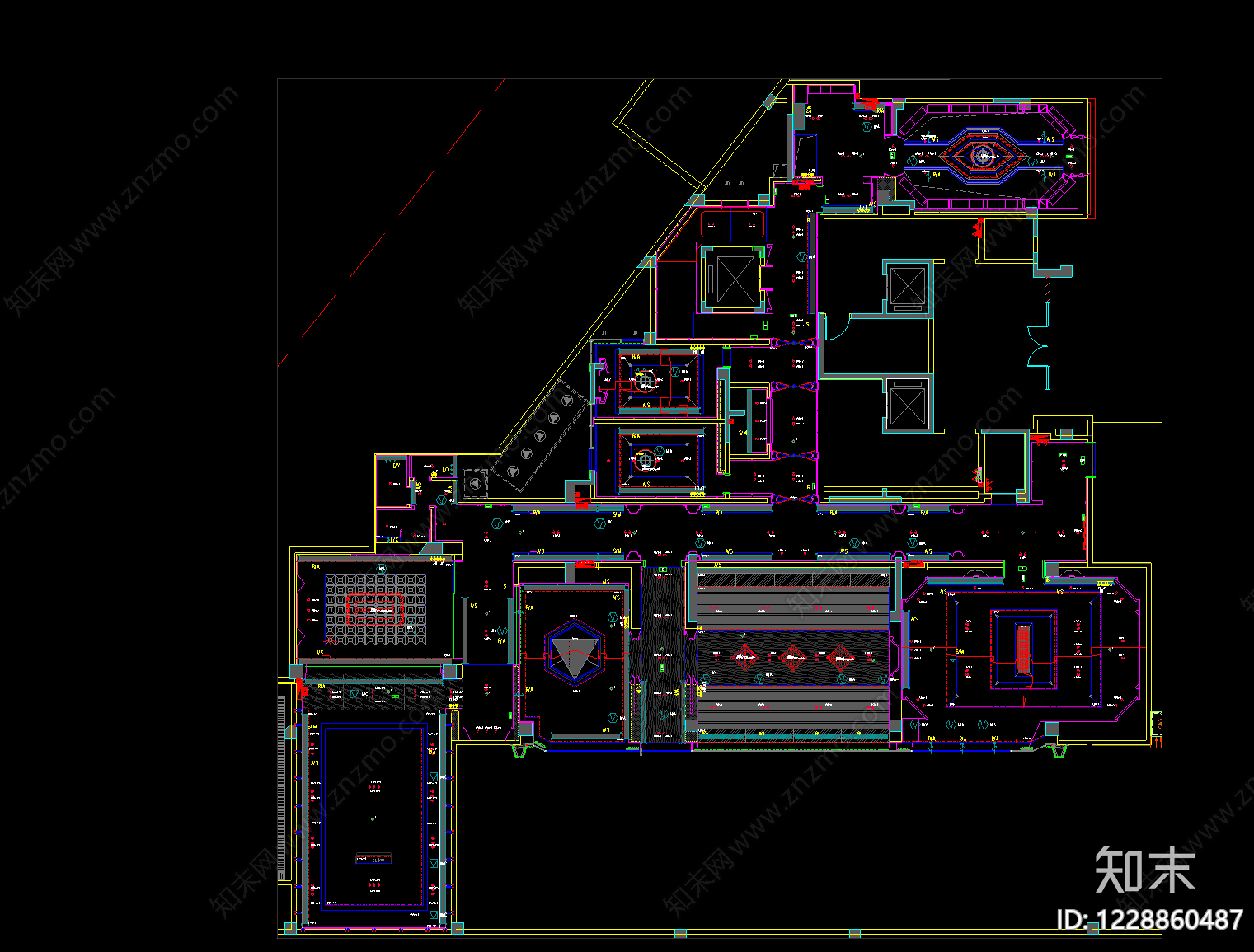 会所cad施工图下载【ID:1228860487】