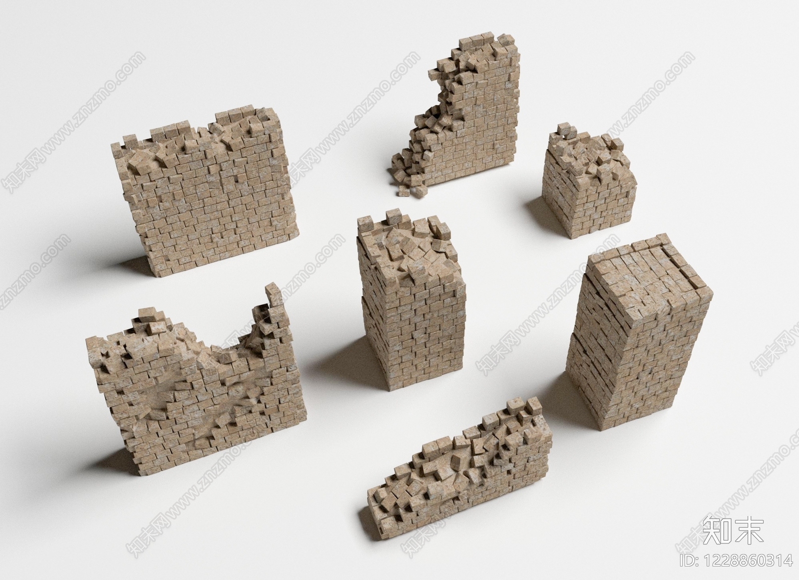 解构主义景墙3D模型下载【ID:1228860314】