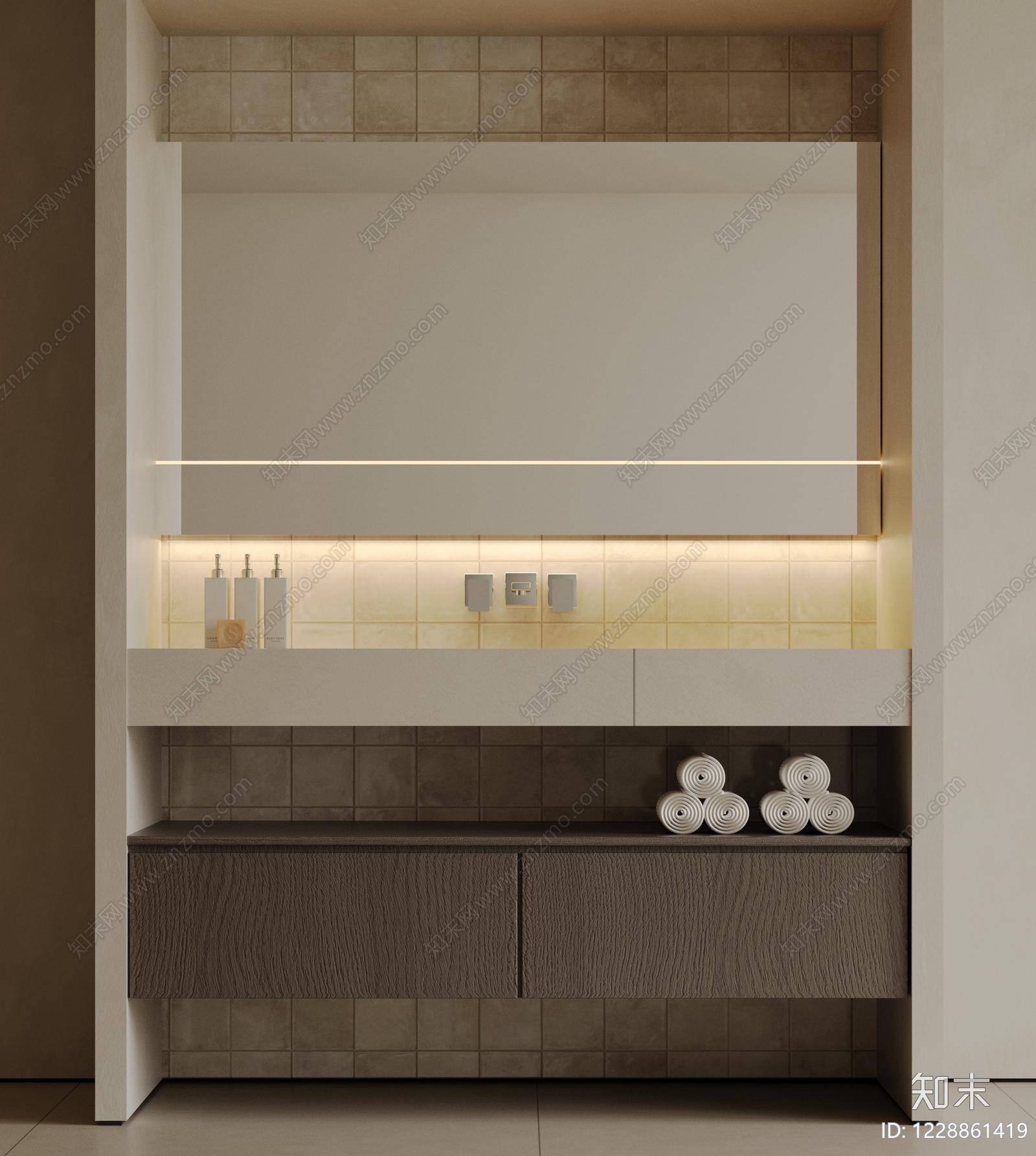 侘寂浴室柜SU模型下载【ID:1228861419】