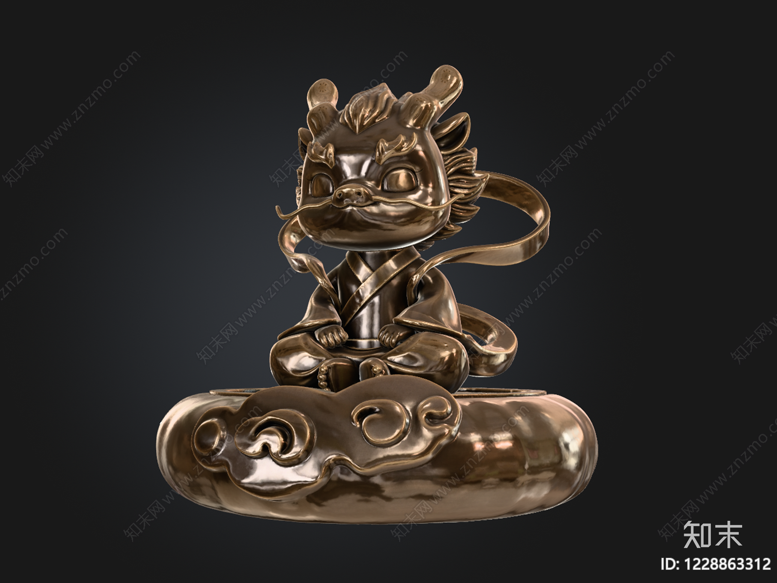 中式雕塑摆件3D模型下载【ID:1228863312】