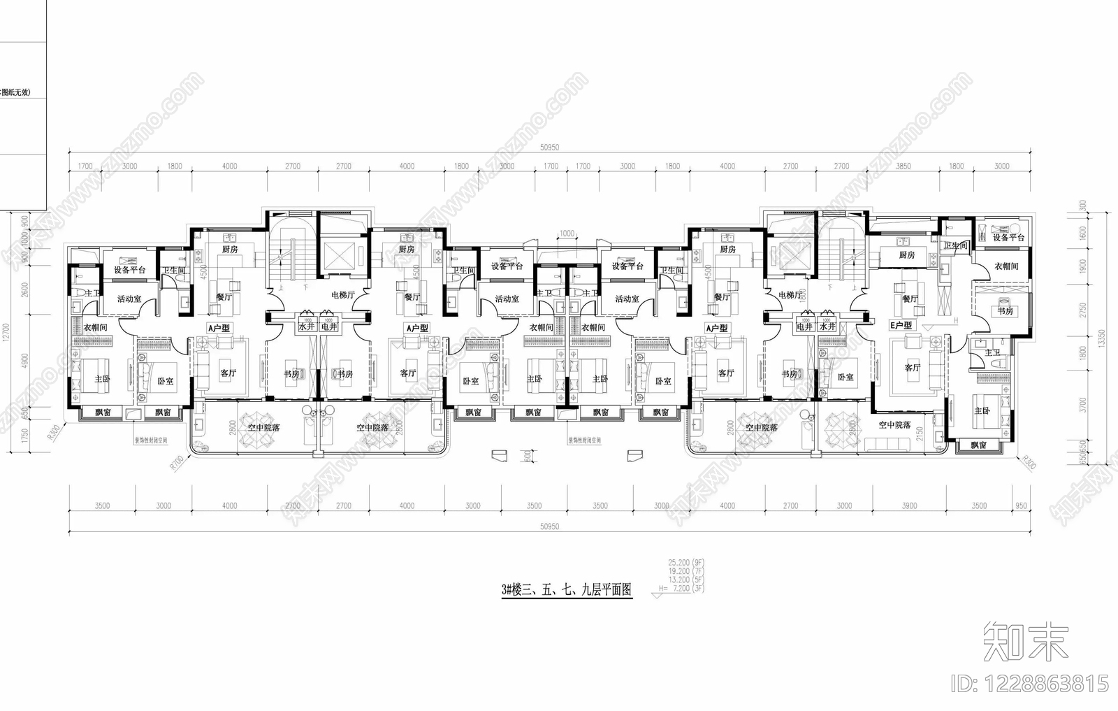 多层住宅cad施工图下载【ID:1228863815】